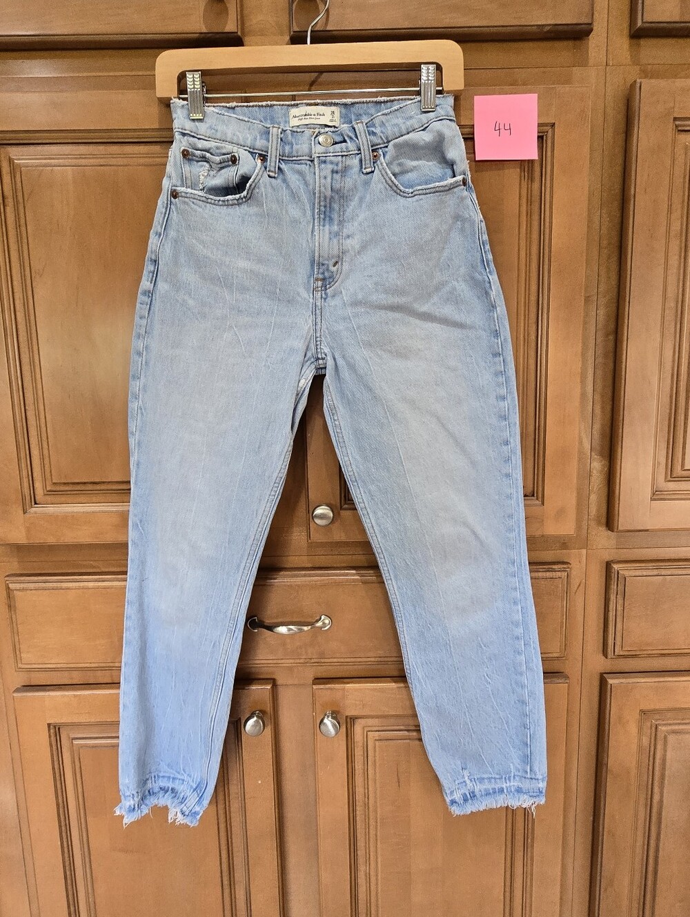 Abercrombie & Fitch Light Blue High-Rise Tapered Jeans